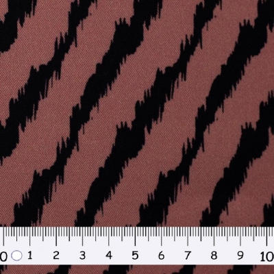 Viskose | AMALIA Chevron Zacken | Schwarz Altrosa